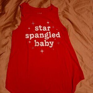 Isabel Maternity Star Spangled Baby Maternity Tank Top Medium